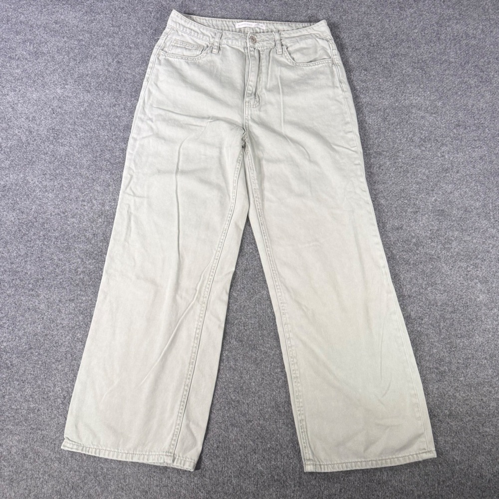 Altar'd State Vervet Blue Wide Leg Jeans High Rise Sage Green Khaki 28 Womens